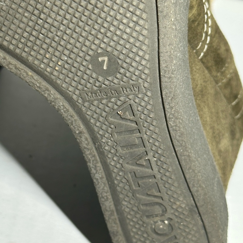 Aquatalia Brown Suede Cindy Wedge Boots with Cream Fur Size 7 Made in Italy - Picture 5 of 7